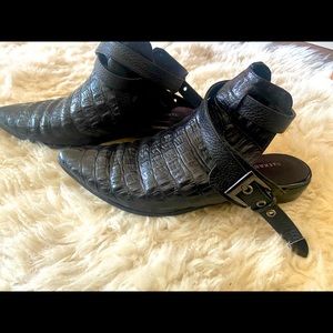 Alexander Wang Croc Embossed Leather Mule- Size 37